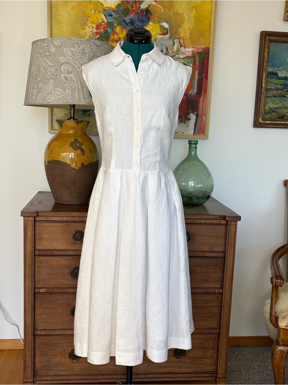 Reformation Sleeveless Linen Dress